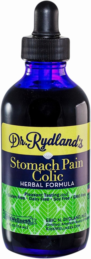 Rydland博士的草药补充品 由KidsWellness 创建 婴儿对成年人的伟大 胃和 colic – 消化、胃痛、毒气、布洛丁和 colic 症状 → 4 Ounce瓶
