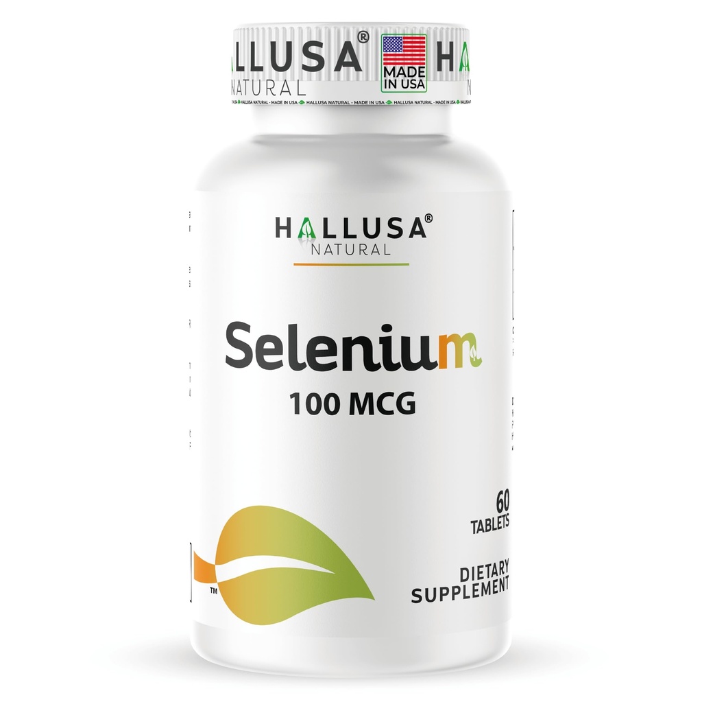 Hallusa Natural – 硒 60平板、抗氧化剂和免疫支持、心脏健康-60天供应