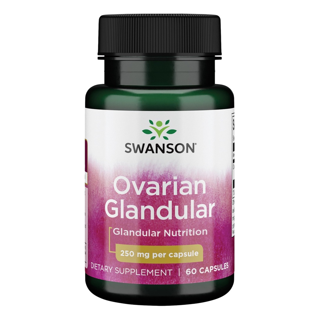 Swanson Ovarian Glandular 补充 - 妇女的Glandular 健康和平衡支持 - Premium Bovine 组织 - 60 Capsules, 250毫克