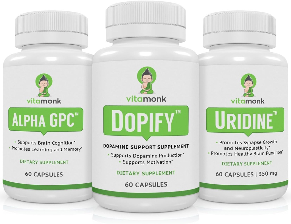 多巴胺支持补充Paired 配有 Alpha GPC 和 Uridine - Neuro Boost Duo