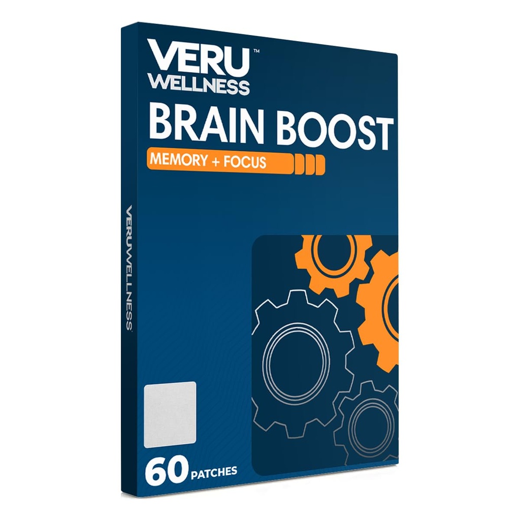 Veru Wellness Brain boost 认知补丁 - 日常记忆,适应力和焦点脑支持 - Ginko Bilboa, Rhodiola Rosea, MCT (60天)