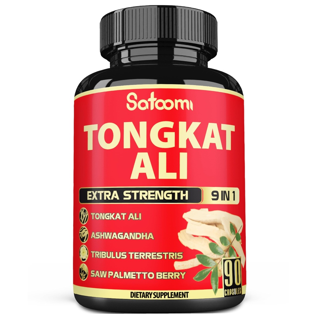 Satoomi 9in1 Tongkat Ali 根提取器 - Ashwagandha, Tribulus Terrestris - 90 Capsules for 3个月 - 支持力量、能源和健康免疫