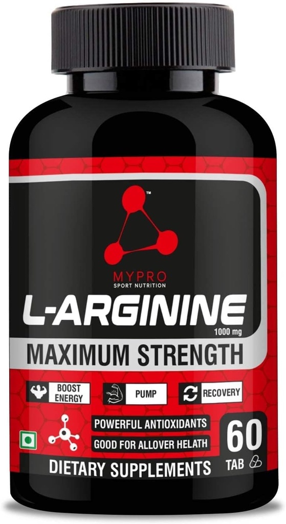 运动营养 L-Arginine 1000mg 肌肉生长补充剂, Stamina, Immune Boster & Energy, 60平板