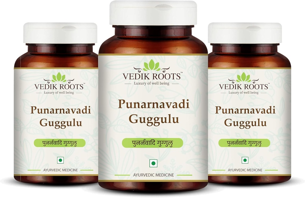Punarnavadi Gugulu - 支持肾脏和肝脏健康 − 促进流体平衡和一般健康 → Ayurvedic 草药补充 → 180块