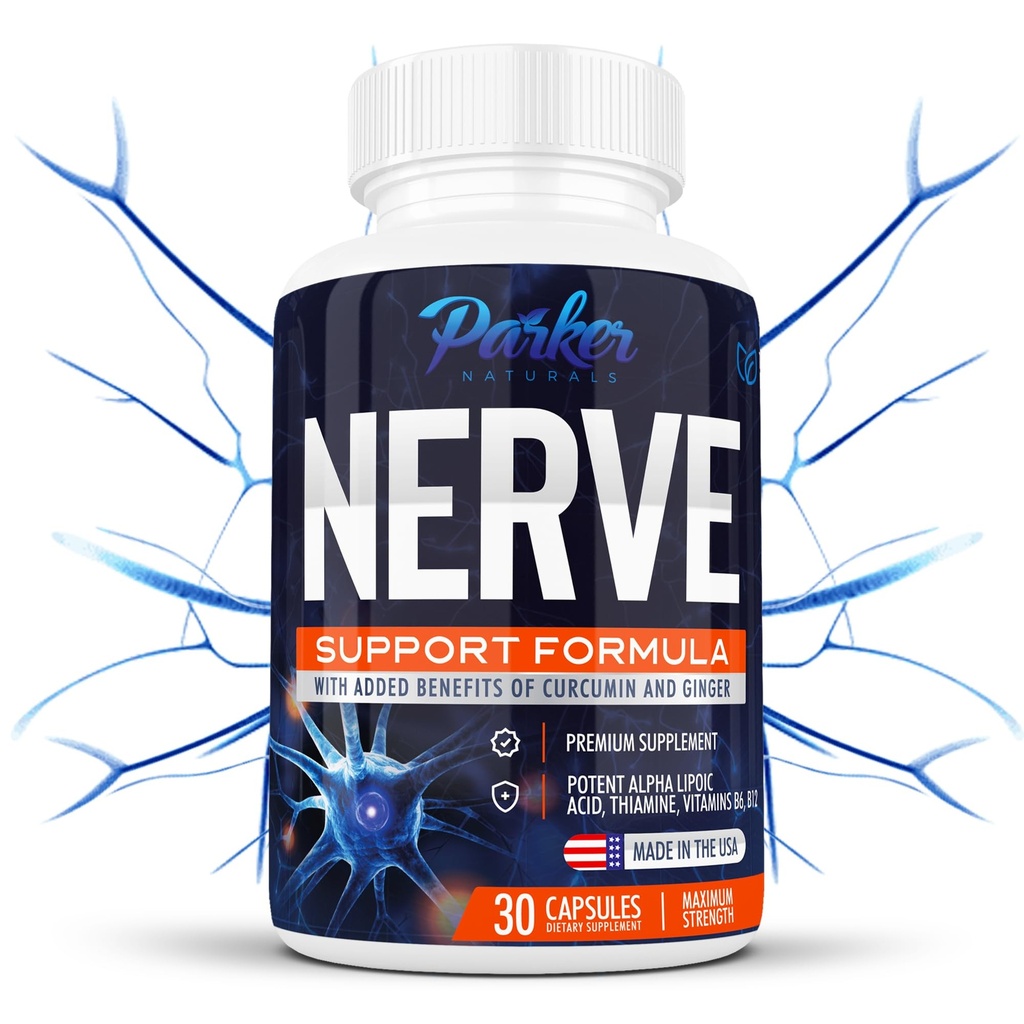 Alpha Lipoic Acid 600mg, Nerve Support 富含Thiamine, Curcumin, Ginger Root, 和维生素B6, B12 全部为 1 | Vegan 神经健康补编, 实验室测试, 30 Capsules