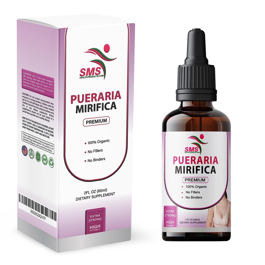 Pueraria Mirifica Drops = = 高级 = = 草药液体提取 = 非 GMO , 有机 , Vegan , 无酒精叮当 = 2 Fl Oz(60毫升)