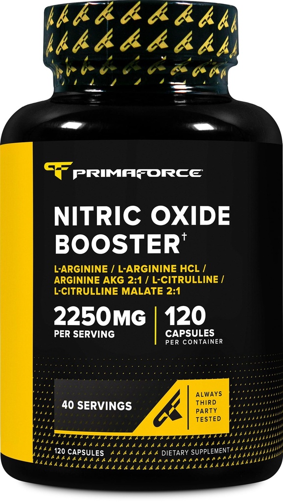 Primaforce 氮氧化物助推器(2,250mg,120 Capsules) - 40 services of our Nitric Oxide booting blend for pre-workout and workout(工作前和工作后) 硝氧化物助推器