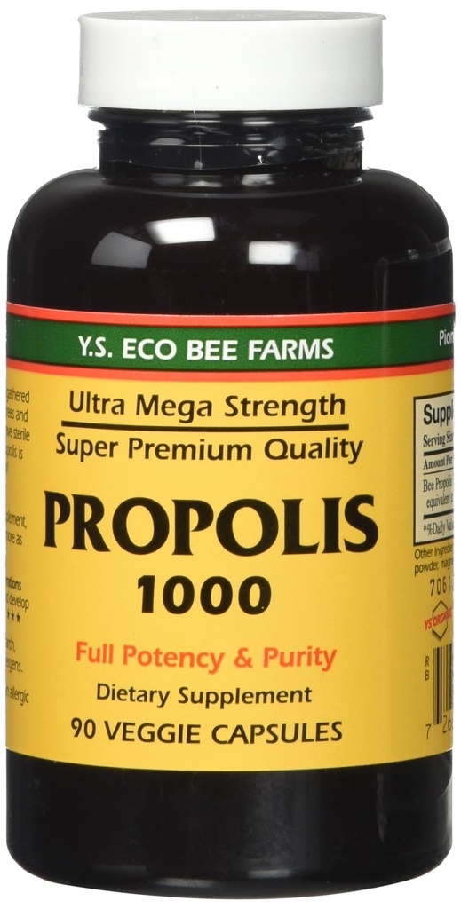 Propolis-Raw 未加工 1000 mg Y.S.有机蜜蜂农场 90 Caps