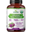 Zazzzee USDA Organization Milk Title 30:1 提取,80% Silymarin,120 Vegan Capsules,4个月供应,认证Kosher,HighPotency Liver & Antioxidant Support, Silybum Marianum,非GMO,美国制造