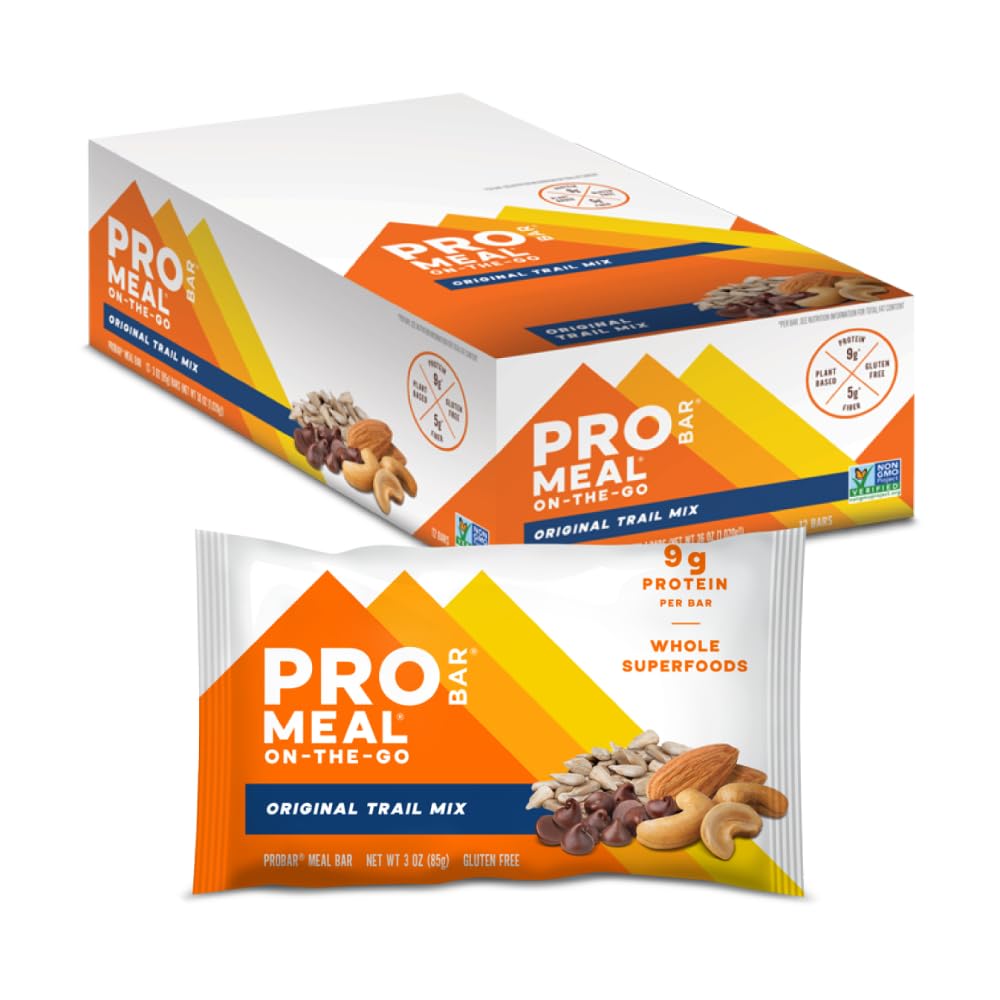 PROBAR - MEAL酒吧,原轨混合,非GMO,无胶体,健康,以植物为主,全食品成份,自然能源(12个计数)