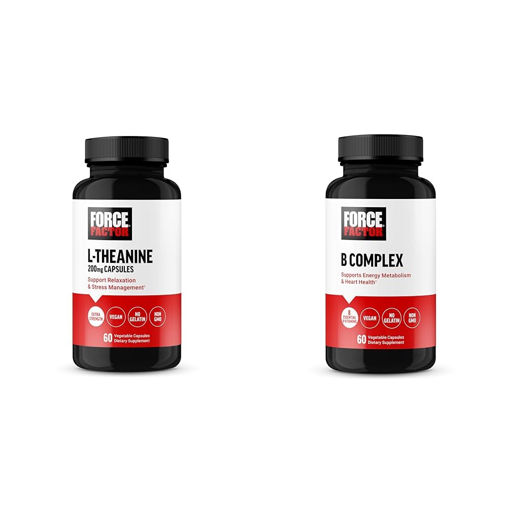 强制因子 L Theanine 200mg 和维生素B 复合体补充包,每包60卡普勒