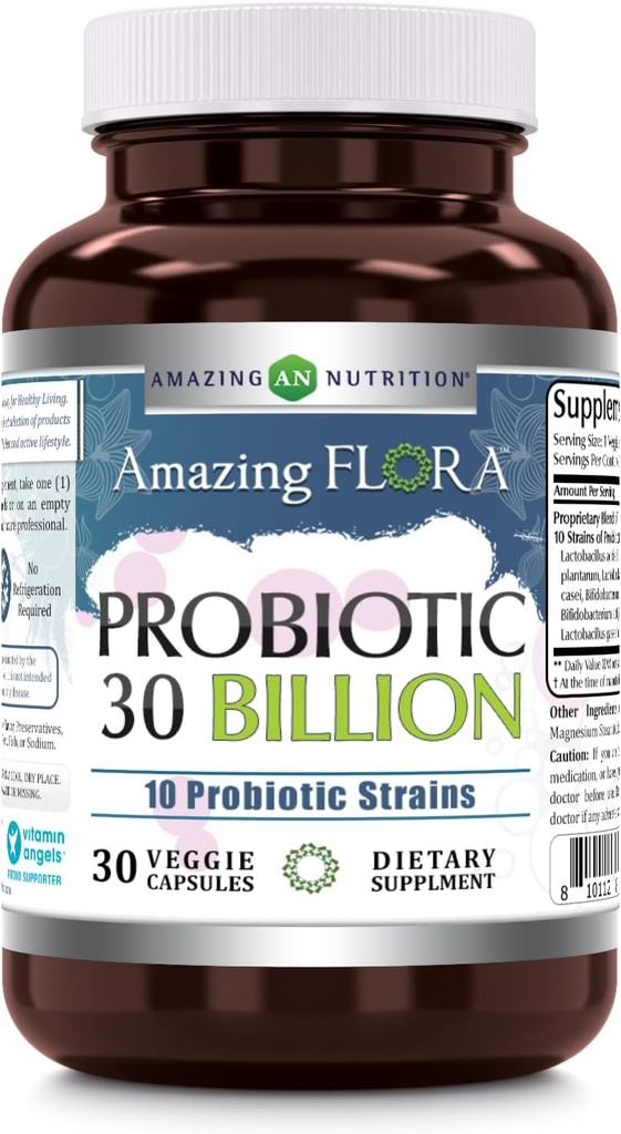 (原始内容存档于2018-10-03) (英语). Amazing Flora Probiotic 10 Best Probiotic Strains 3 30 illion – Veggie Capsules Supplement – Non-GMO – Gluten Free – 在美国制造 (1 Pack, 30 Counts).