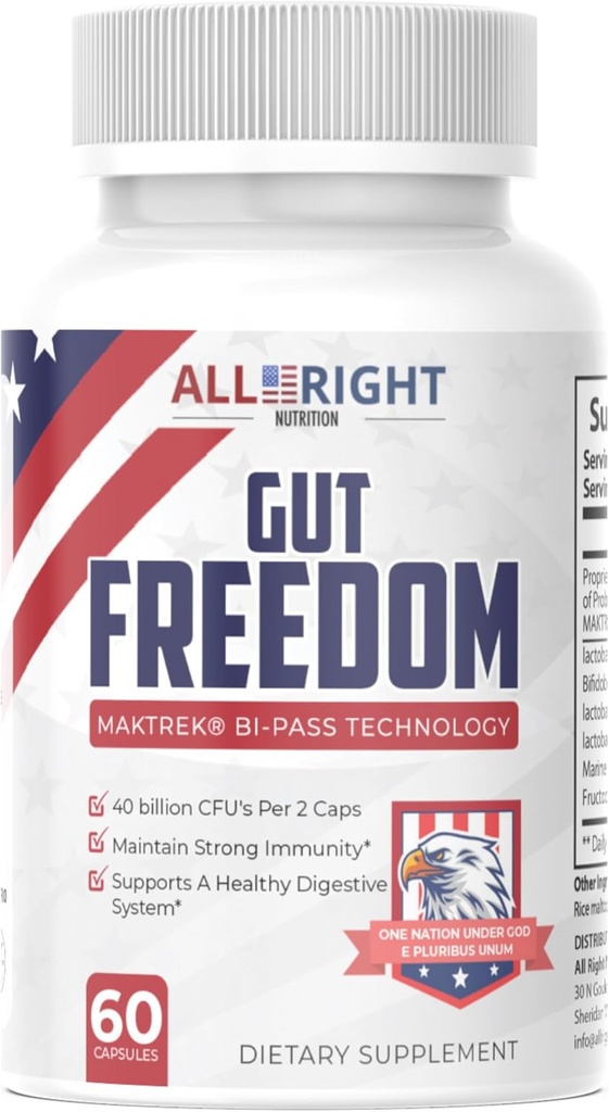 Gut Freedom - 为Gut健康辩护 - 40亿个CFU - 60个Capsules