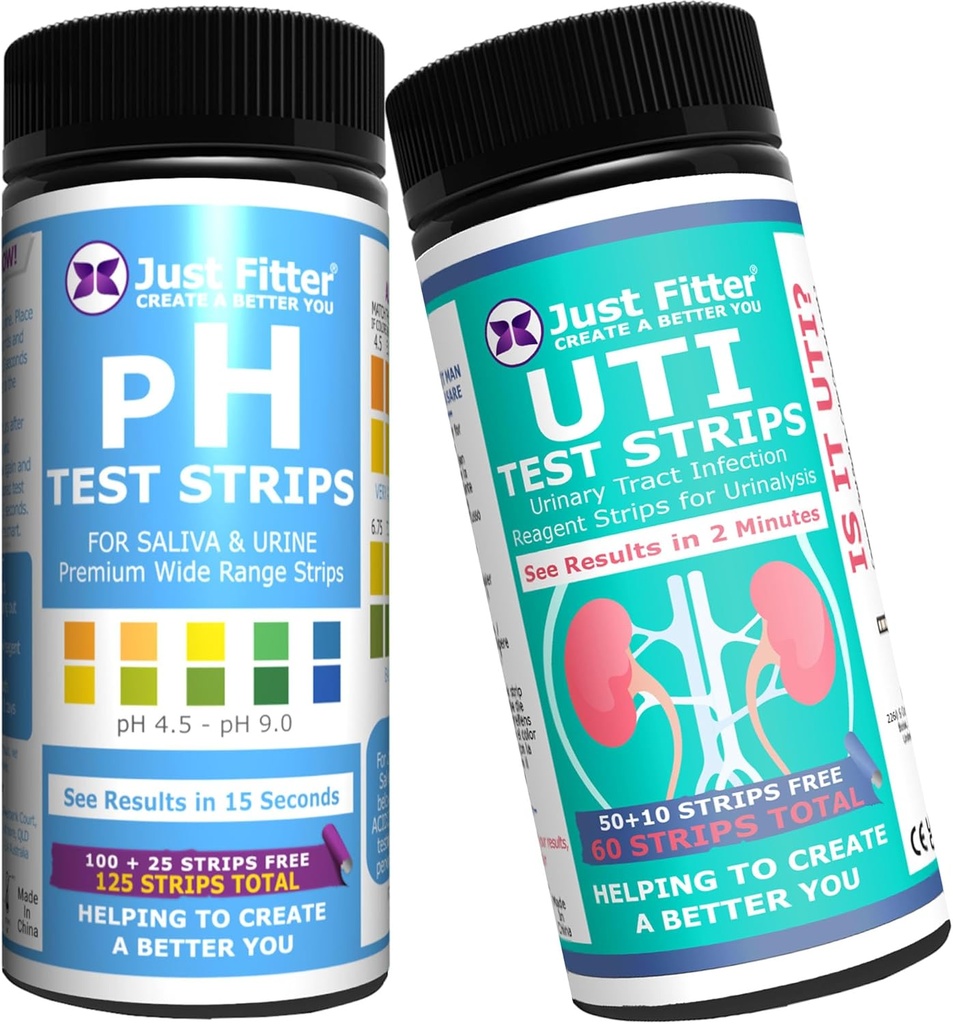 pH 和 UTI 尿道感染试验包。 简单、快速和准确的结果。 家试棒套.