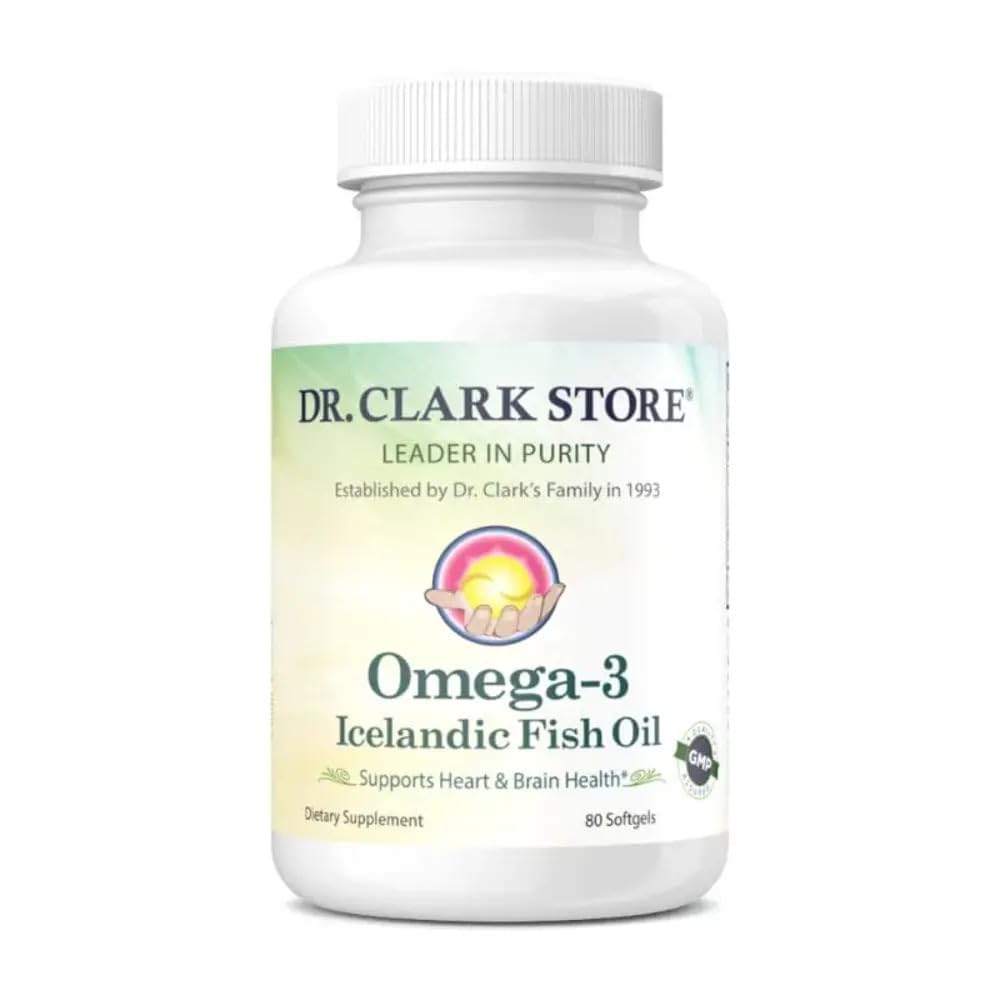 Clark Store Omega-3博士 冰岛鱼油补充剂-1000毫克、80软胶、支持心脏、脑和联合保健