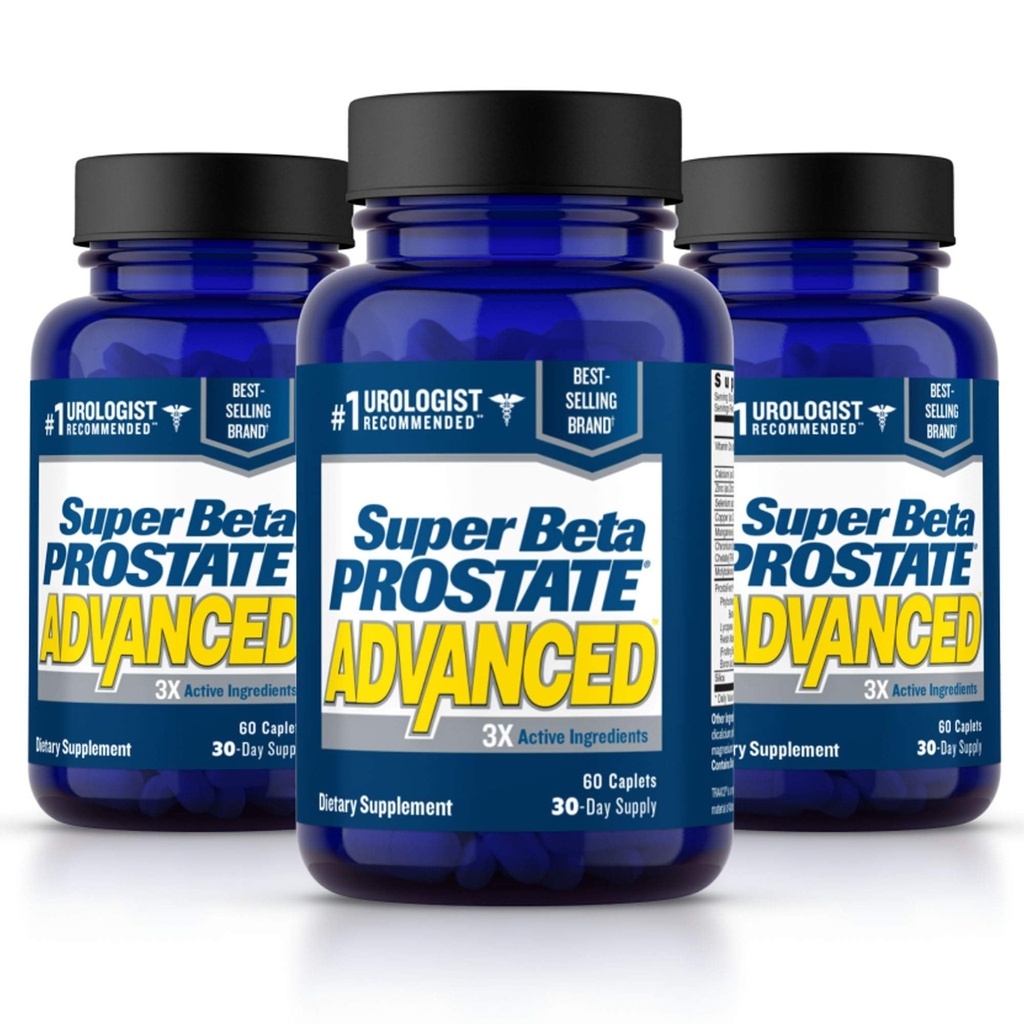 SUPERBETA PROSTAE Advanced – 减少浴室旅行,促进睡眠,支持Bladder空闲. 男子前列腺补充剂,使用Beta Sitosterol, 不使用Saw Palmetto (180卡, 3- Pack)