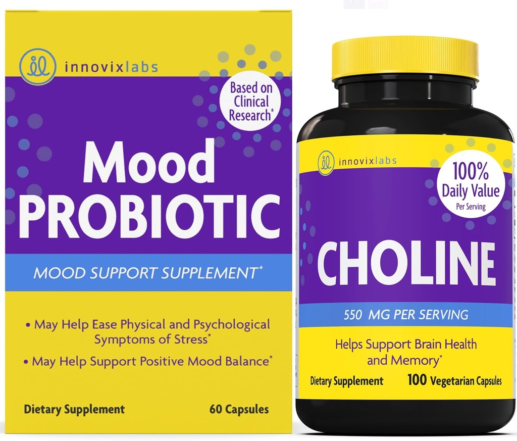 InnovixLabs Choline & Mood Probiotic Bundle Choline Bitartrate 550mg (100 Capsules) Mood Probiotic (60 Capsules). 维基百科中的相关条目: 维基语录链接:名人名言 支持记忆,摩德,脑健康与增强认知. *