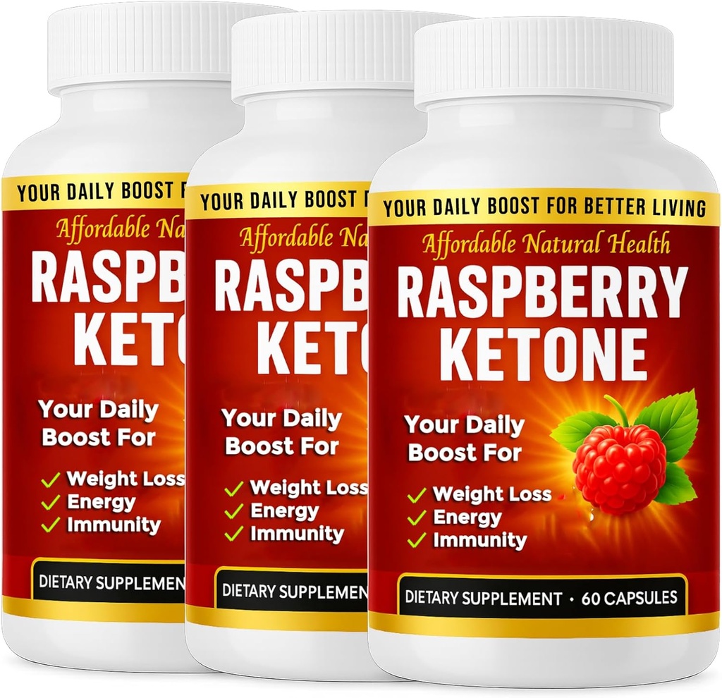 Raspberry Ketone Capsules,全自然配方,可支持积极健康生活方式,1000毫克补充剂,180毫克Capsules,6个月供应,Vegan,非转基因生物