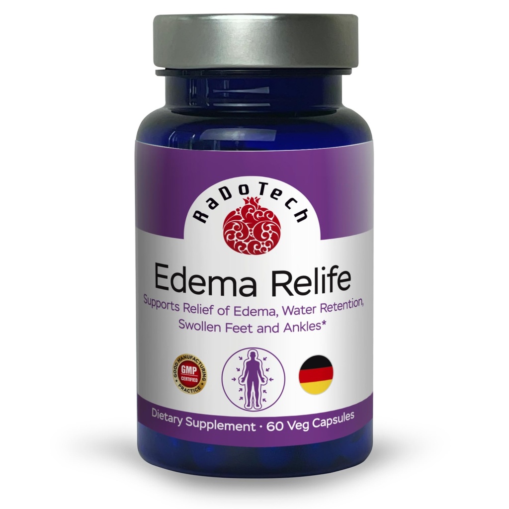 Edema Relife支持对Edema、保留水、Swollen Feet和Ankles的救济 60 Veg Capsules GMP - (第1页)