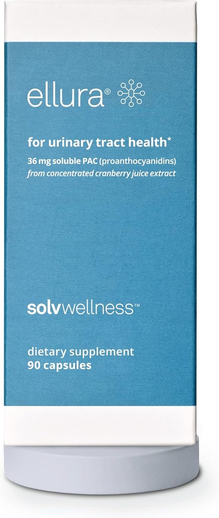 Solv Wellness Ellura 临床证明 Cranberry 补充品:用36毫克100%的生物可用PAC、90卡普尔获得UTI