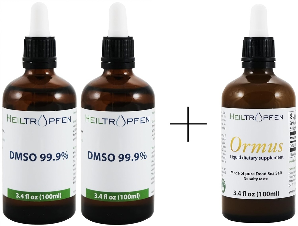 2X DMSO的套装/套装 99.9% 3.4 oz + Ormus 3.4 Fl Oz 聚焦Orme → Heiltropfen →