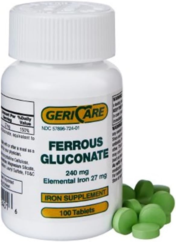 GeriCare Ferrous Gluconate 240mg 100 块每块(包6)