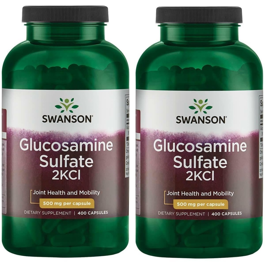 Swanson Glucosamine 硫酸盐 2Kcl 500 mg 400 caps(2 Pack)