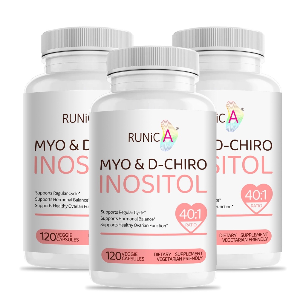 Myo-Inositol & D-Chiro Inositol 妇女补充金 -- -- 理想40:1 比率 -- -- 支持妇女的Hormone平衡与生育和Ovarian保健 -- -- Vegan粉末卡普尔 -- -- 90天供应