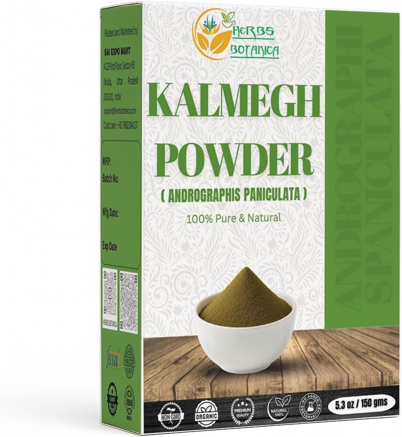 草药(Hebs Botanica Kalmegh Powder) 百度纯安卓(纯安卓) Paniculata (Green Chiretta Herb) 用于草药使用 — 精细地面安卓(Andrographis) 5.3 oz Pack