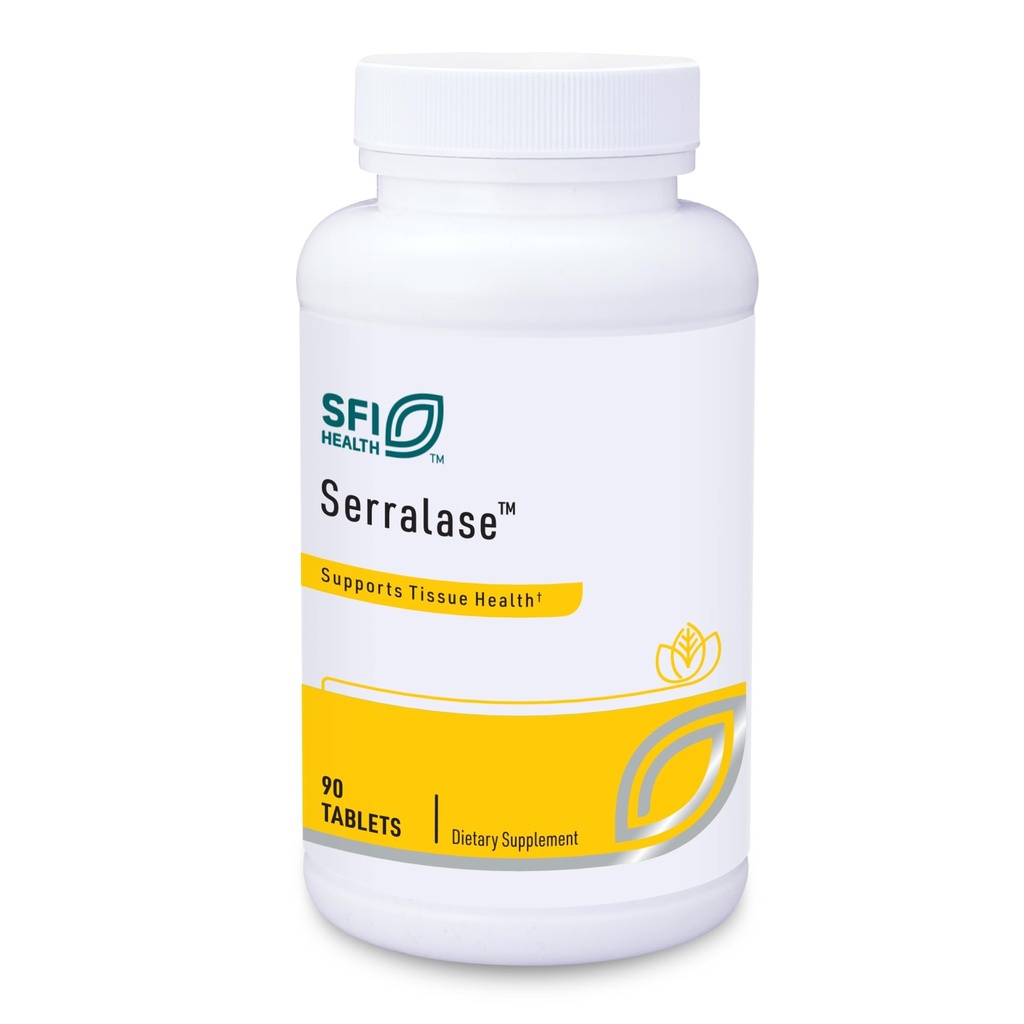 Klaire Labs SFI SFI 健康Serralase - 植物蛋白质解酶与Serratia Peptidase & Bromelain 混合用于消化,来源于Papaya & Pineapple,伪生(90块肠内合成片)