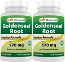 最佳自然金矿根 570 mg(非GMO) 100 Capsules(100 Counters (Pack of 2))