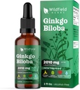 Ginkgo Biloba 提取液滴2000mg(Ginkgo biloba L.) 草药补充剂比Capsules更好,供应1个月,84种服务,无酒精叮当 - 2 Oz,包装1