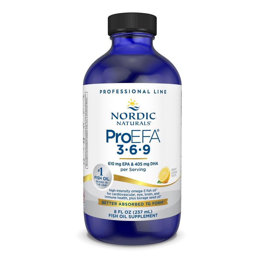 北欧自然学 ProEFA 3-6-9,柠檬Flavor - 8 oz - 1270 mg Omega-3 - EPA & DHA 配有加成GLA - 健康皮肤,认知,和正模 - 非GMO - 48 服务