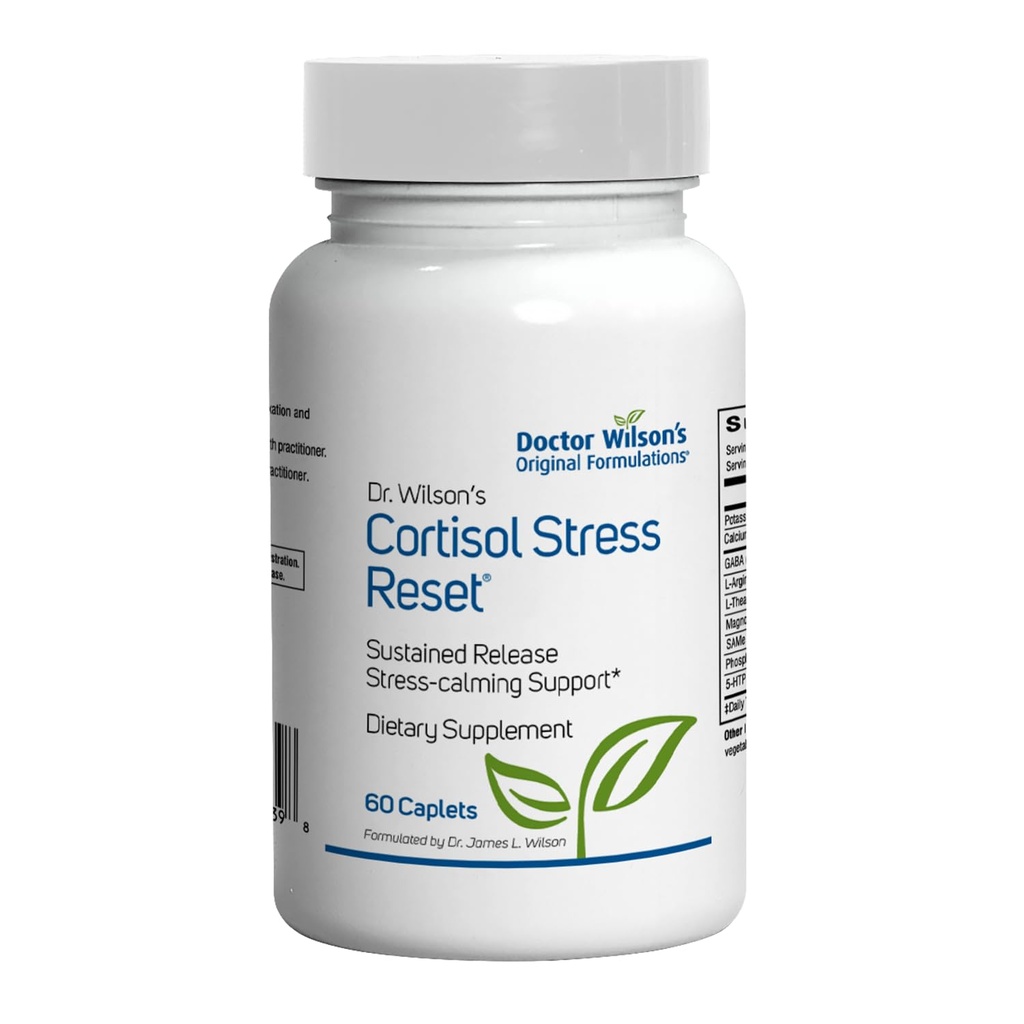 威尔逊医生的原产物 Cortisol 压力重置为皮质溶液,Mood 和睡眠支持 60 粒