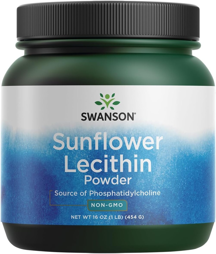 Swanson Sunflower Lecithin Brain Health Nervoous System 支持非GMO 无豆植物16 oz(1lb) 454 格拉姆粉