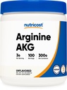 Arginine AKG 粉末 300克(AAKG) - 3G 个人服务 和 100个服务 - 纯Arginine Alpha Ketoglutarate