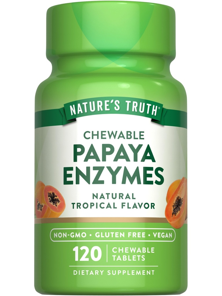 (原始内容存档于2018-07-25). Nature's Truth Papaya Enzyme Chewable Tables 120 Counter QQ Vegan, Non-GMO & Gluten Free Supplement for Digestion QQ 天然热带火焰
