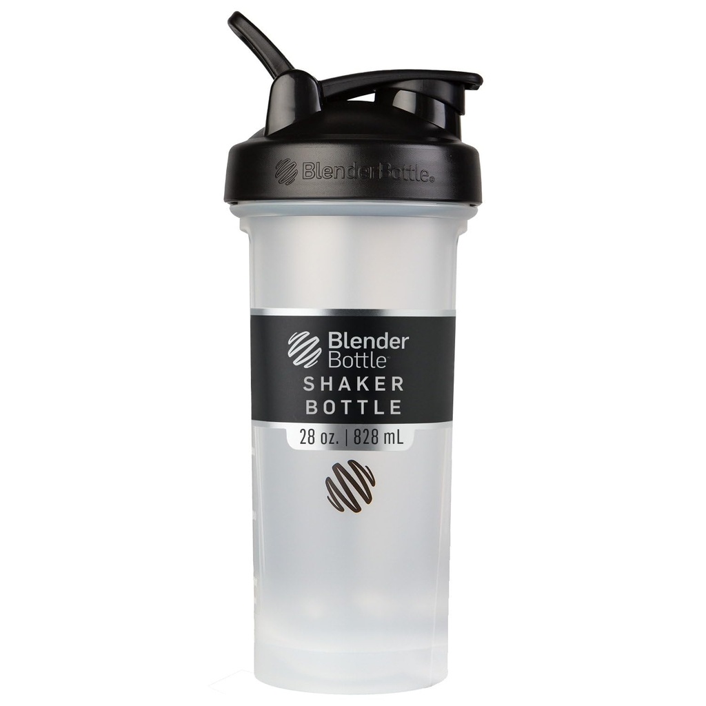 BlenderBottle Classic V2 摇摆瓶 完美用于蛋白质摇摆和前置工作,28-Ounce, Clear/Black