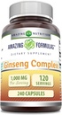 奇异公式 Ginseng 综合体 - 1000 Mg Per Service, Capsules(非GMO,Gluten Free) 支持健康免疫系统 - 支持能源生产 - 增强精神警惕性。 (240计)