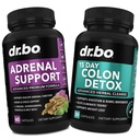 DR. BO Adrenal Support & Colon Cleanse Supposes - Adrenal Fatigue Supposed with Ashwagandha & L Tyrosine - 15天肠道清洁药 支持鲍尔运动和古特胃清洁