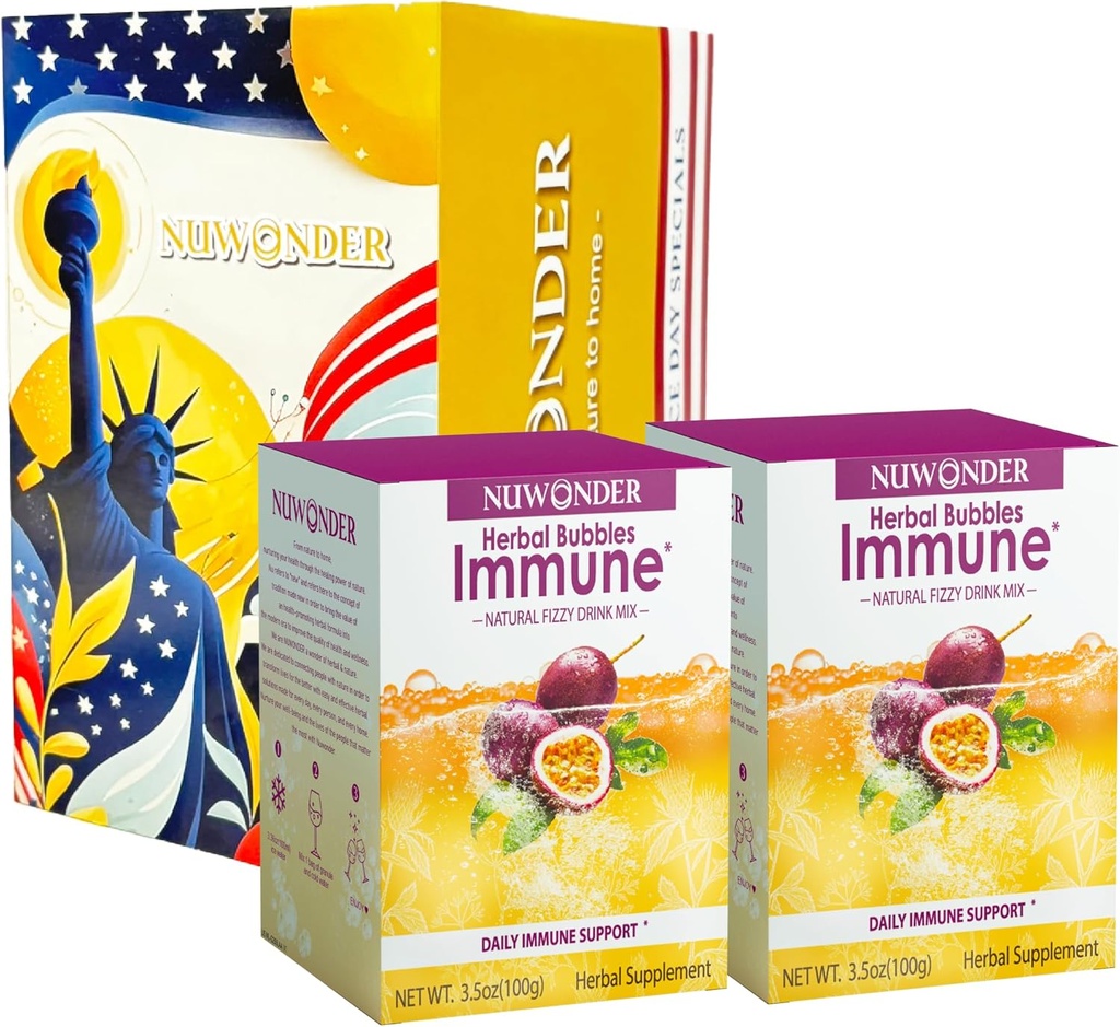 Immune Booster Fizzy 饮料 Mix 草药补充剂 与 Astragalus, Ginger, Jujube, Atractylodes, Passion 水果, 无人工, 10 包装(2盒)