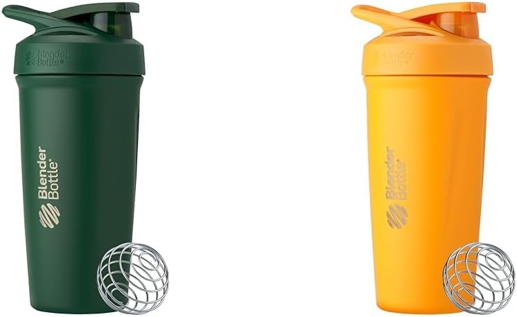 BlenderBottle 24 Ounce 无锡钢牌摇摆手杯 带电威斯克的套装 - 森林和芒果