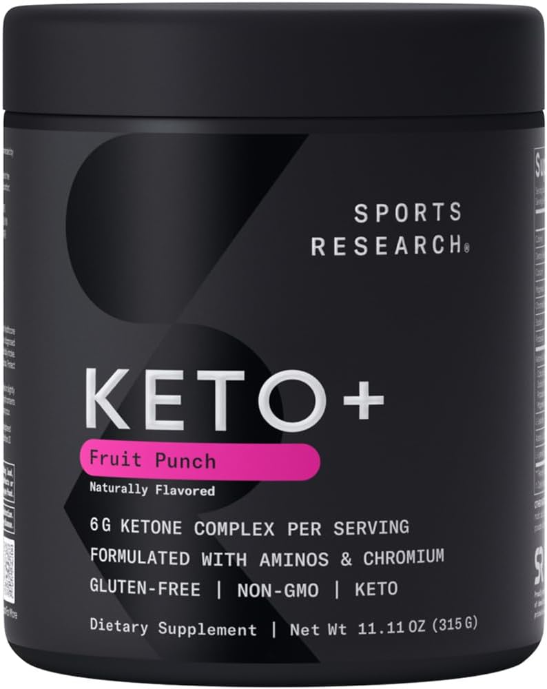 运动研究 Keto Plus 外源Ketones with goBHB - 30 services Keto 电解粉用于水力,能量,焦点和Ketosis → Keto 认证, Vegan 友好(Fruit Punch)