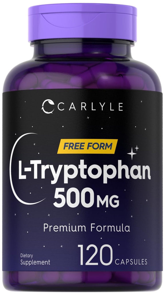 Carlyle L-Tryptophan 500 mg → 120 Capsules → 氨基酸补充 → 自由形式 → 精度公式 → 非 GMO & Gluten Free