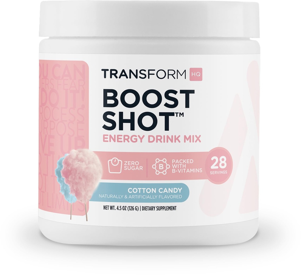 TransformHQ Boost Shot (28 services, Cotton Candy) QQ 能源无崩盘 - Gluten自由,非GMO