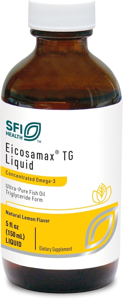 Klaire Labs SFI 健康 Eicosamax TG 鱼油 - 与EPA/DHA 的超纯Omega-3 鱼油药 - 可持续来源 - 天然柠檬火焰 无鱼海豚或无鱼海豚(30架/5架)