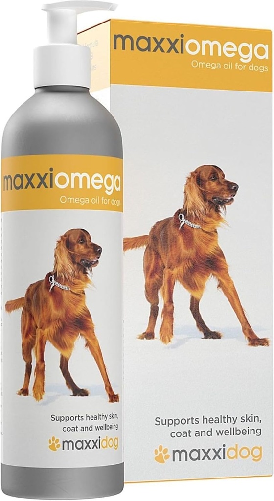 maxxipaws maxxiomega Omega 3, 6 & 9 石油补充品 - 对狗的皮肤和煤炭支持, 10oz