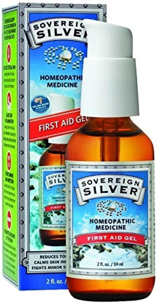 主权银质急救Gel——Homopathic Medicine, 2oz(59mL)——为生命的小米沙普斯(2包)做准备.