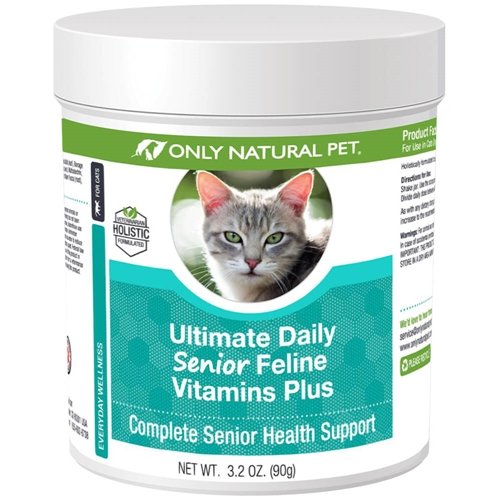 只有自然PET 终极日报 老年费林多维塔明 w/Taurine & L-Lysine – 成人和老年猫的营养补充粉 – Immune & 联合支持 – 完整的维生素公式,3.2oz