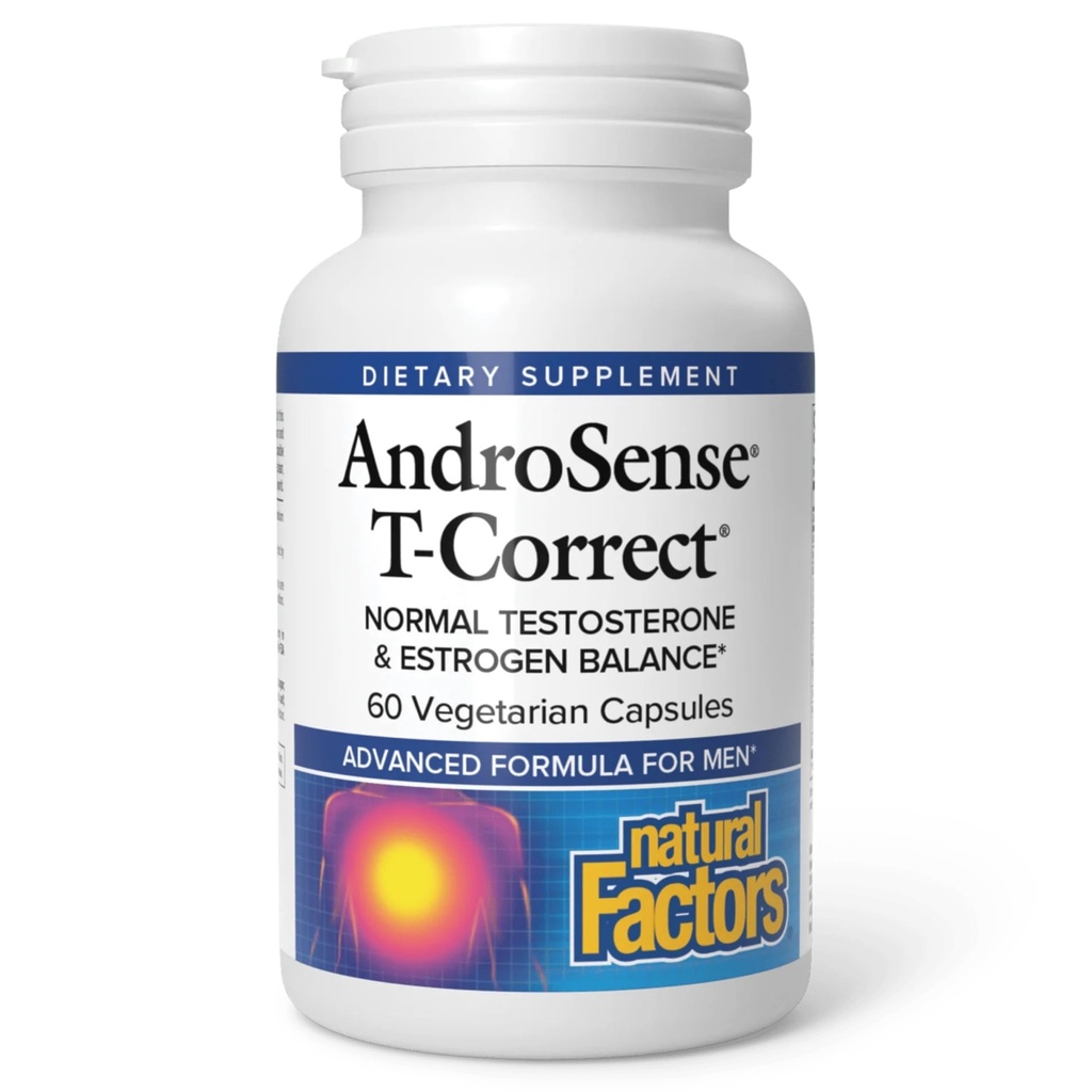 自然因子,AndroSense T-Correct,支持男子荷尔蒙代谢 与牛奶亚特尔,Turmeric和Lycopene,60个胶囊(30个服务)